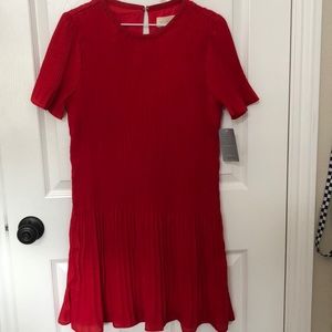 Red flowy dress